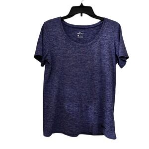 Nike Women's Dri-Fit Top Medium EUC Blue Scoop Neck Athletic Workout‎
